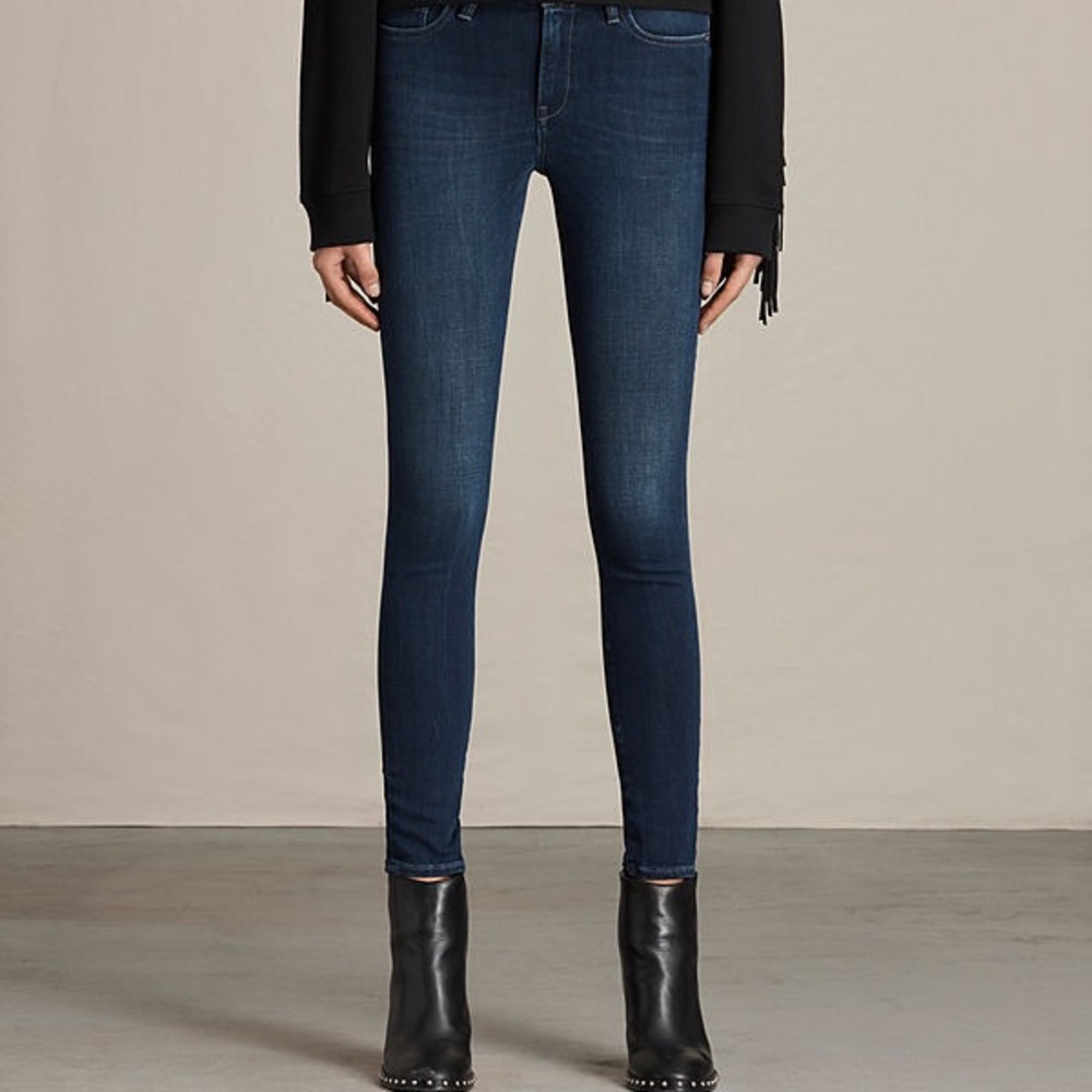 All Saints Jewel Jean in dark indigo blue